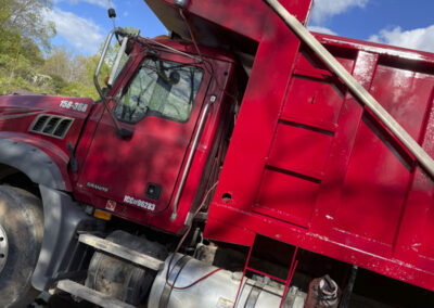 Fleet dump truck sandblasting and restoration